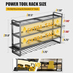 MOOMSINE Large Power Tool Organizer Wall Mount for Garage, 4-Tier Heavy Duty Metal Storage Rack Loads 400lbs, Battery Tools Hanger with 8 Cordless Drill Holders for Workshop, Pegboard, Shed - Image 5