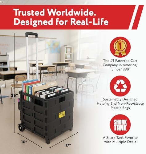 dbest Products Quik Cart Pro Collapsible Rolling Crate on Wheels - Black - Image 3