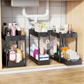 Simple Trending Under Sink Organizer 3 Pack, with Sliding Drawer, Black by SimpleTrending