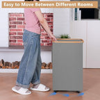 IEGrow Laundry Basket with Wheels 110L Clothes Hamper for Laundry,Beige - Image 5