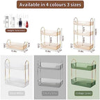 Akinbas 2 Tier Bathroom Organizer Countertop Makeup Perfume Tray Skincare Organizer for Bathroom Dresser Vanity (Gold) - Image 2