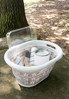 Camco Collapsible Laundry Basket | Features Simple Pop-Open & Collapse-Down Design | Waterproof for Easy Clean-Up | Measures 14.5” x 19.75” x 2.5”/10” Collapsed/Expanded, Taupe & White (51951) - Image 6