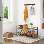 SNTD Expandable Metal Shoe Rack for Closet, Entryway & Garage, 2-Tier, Grey | Adjustable Height for Boots, Stackable Design, Dense Mesh Shelves for Heels, Fits Small Spaces, Apartments and Rentals - Image 2