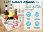 Lazy Susan Organizer for 26''-28'' Diameter Clear Corner Cabinet Storage Bins, Plastic Kitchen Corner Organizer with Handle 1/8 Wedge, Food Safe BPA Free (8 Pack) - Image 4