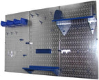Wall Control Pegboard Organizer 4 ft. Metal Pegboard Standard Tool Storage Kit with Galvanized Toolboard and Blue Accessories - Image 2