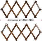 AMAPON Accordion Wall Hanger Expandable Coat Hat Rack 13 Peg Hook (Walnut) - Image 3
