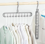 Space Saving Clothes Hangers | 4 Pack Sturdy Cascading Hangers with 9 Holes for Heavy Clothes | Closet Organizers and Storage | Durable Premium Quality Plastic | 4 Pack - Grey - Image 7
