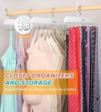 Gomyrod Tank Top Hanger, 2 Pack w/40 Hooks Bra Hanger for Closet Organizer | Premium Wood Space Saving Hanger, 360°Rotating Closet Organizers and Storage, Multi Hook Hanger for Dorm & Apartment, White - Image 4