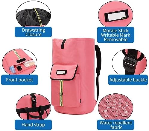 laundry bag backpack,extra-large heavy duty laundry bags,laundry backpack for college students,drawstring closure (bright red Laundry Backpack) - Image 3