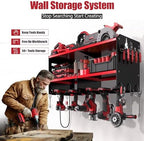 Spampur Fathers Day Gift – Power Tool Organizer Wall Mount with Charging Station, 420 lb Capacity 3-Tier Storage Rack Holds 6 Drills, Side Slots for Screwdrivers & Bits, Garage Storage for Men Gifts - Image 4
