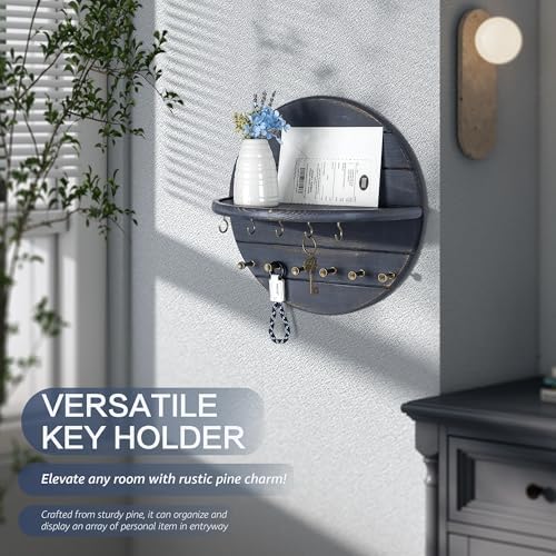 Rebee Vision Key Holder Wall Mount for Living Room Wall Decor, Royal Blue - Image 6