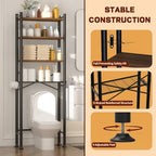 GloTika 4-Tier Over Toilet Storage, Anti-Tilt, 69.3" H, Brown - Image 4