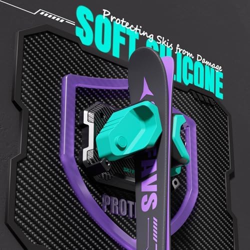 Ski & Snowboard Wall Rack for Garage Wall Fits Any Ski/board, Ski Wall Mount Holders Damage-Free Storage Rack, Garage Organization Space-Saving Winter Gear Organizer, Green, 6 Pack - Image 6