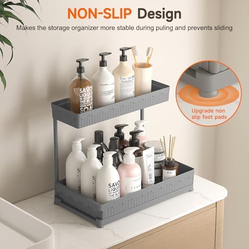 Sevenblue 3-Pack 2-Tier L-Shaped Under Sink Organizers with Sliding Drawers - Image 4