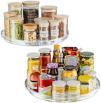 LAMU 12 in Lazy Susan Turntable, 2 Pack Clear Spice Rack, Organizer Storage by YourHome-OrganizationHelper