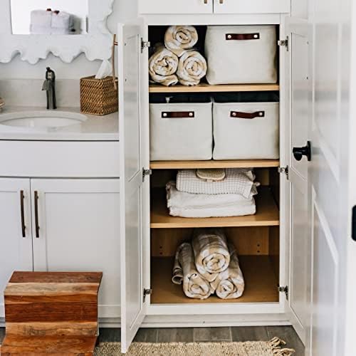 OrganiHaus 15x11in Canvas Storage Baskets 3 Pack - Fabric Bins for Shelves - Image 6