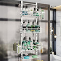 HapiRm 4 Tier Over the Door Shower Caddy, Hanging Shower Caddy with 22 Hooks and 2 Toothbrush Holders, No Drilling Adjustable Hanging Bathroom Organizer - White by HapiRm