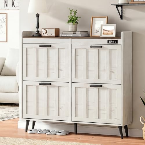 ChooChoo Shoe Storage Cabinet with 4 Flip Drawers and Deodorizer - Image 2