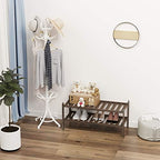 Dranixly Bamboo 2-Tier Shoe Rack Stackable Shelf Storage Organizer for Entryway, Hallway and Closet, 27.2"x11"x13.2" (Mocha) - Image 5