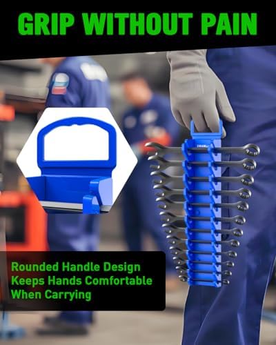 SWANLAKE 2-Piece Magnetic Wrench Organizer Toolbox Holder, SAE (1/4'' to 15/16''), Metric (6mm to 24mm) Ratchet Wrench Organizers, Total Hold 24 Slots Wrenches Holder for Tool Box - Image 6