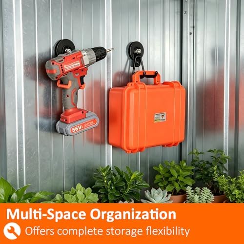 MUTUACTOR Heavy Duty Magnetic Hook,2PCS Anti-Slip Storage Magnet Hooks for Organizer, Magnetic Mount Garage Double Utility Hooks Hanging Impact Drivers Garden Hoses Hardware Box - Image 2