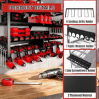 Large Power Tool Organizer Wall Mount, 4 Layer Heavy Duty 8 Cordless Drill Holder Tool Storage Rack, Load 400lbs Utility Power Tool Rack for Garage,Workbench,Workshop,Gifts for Men - Image 3
