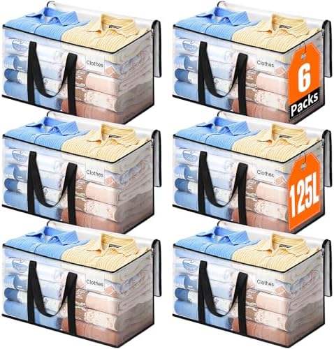 Moving Bags, Extra Large Heavy Duty Storage Bags, 125L, 6 Packs by EpicTotes