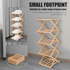 Vertical Shoe Rack Small, 5 Tier Portable Folding Shoe Storage Rack, Without Installation Free Standing Shoe Rack for Corridors, Bedrooms Living Room Corner and Small Spaces (5 Tier) - Image 4