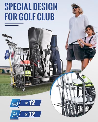 Mythinglogic Golf Bag Storage Organizer for Garage, Multiple Capacities - Image 5