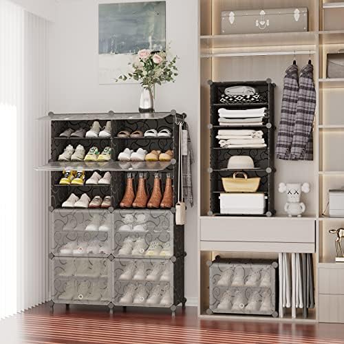 AWTATOS 8 Tiers Shoe Rack Organizer, 32 Pair Shoe Storage Cabinet, Black - Image 2