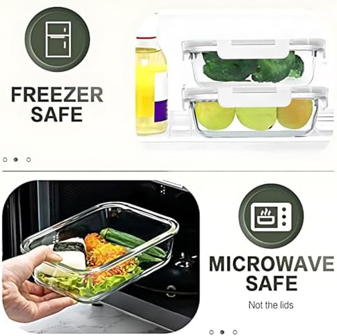 KOMUEE 30 Pieces Glass Food Storage Containers Set, White - Image 4