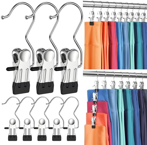 12 Pack Pants Hangers with Clips,Legging & Jean Hangers for Closet Hanging by DOIOWN