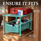 Simple Houseware Stackable Under Sink Sliding Basket Drawer, Turquoise - Image 3