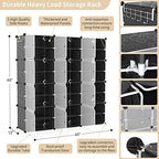 Portable Shoe Rack Organizer with Door, 48 Pairs Shoe Storage Cabinet Easy Assembly, Plastic Adjustable Shoe Organizer Stackable Detachable Free Standing Shoe Rack DIY Expandable 8 Tier Black - Image 3