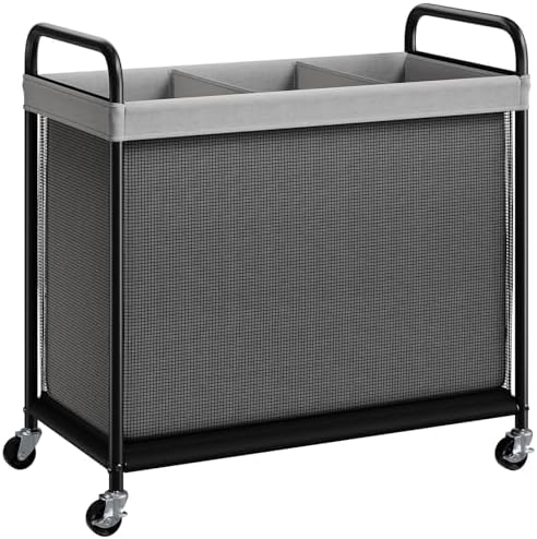 ELYKEN Laundry Hamper 3 Section, 120L Rolling Laundry Sorter with Wheels by ELYKEN