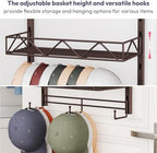 SWTYMIKI Over Door Hat Organizer - 3 Tier Wall Mounted Hat Rack with 2 Adjustable Metal Basket and 3 Hooks, Hanging Baseball Cap Organizer Storage Holds up to 29 Caps for Door, Bedroom, Closet - Image 7