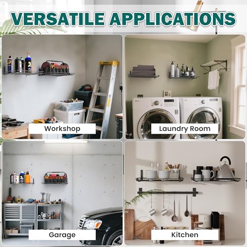 EVERHANGER Garage Wall Shelves 12x18 Inch, Wall Mounted Storage Shelf - Image 7