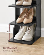 VASAGLE 7-Tier Vertical Shoe Rack, Narrow Shoe Storage Organizer with Hooks - Image 3