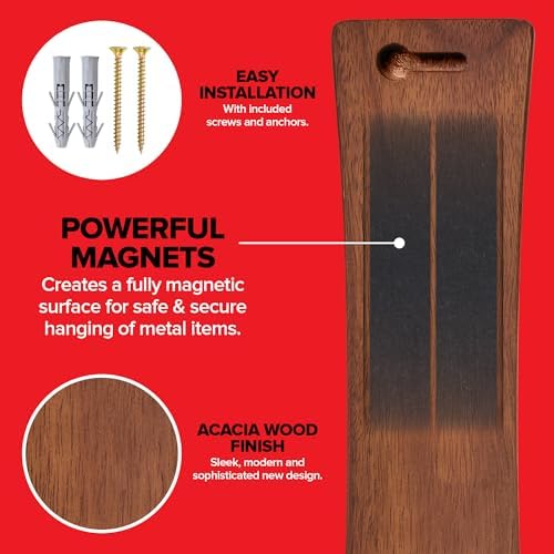 Modern Innovations Magnetic Knife Holder, 12 Inch, Acacia Wood - Image 3
