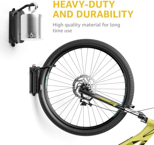 monTEK Swivel Bike Wall Mount, Bike Hangers for Garage, Space-Saving Vertical Bike Rack, Sturdy Bike Storage Rack Holds Up to 66lbs, Easy to Install, 8 Pack - Image 4