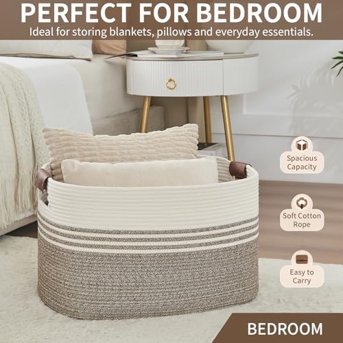 DOFASAYI Laundry Hamper with Handles, 72L Rope Laundry Basket, Brown - Image 6