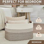 DOFASAYI Laundry Hamper with Handles, 72L Rope Laundry Basket, Brown - Image 6