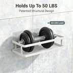 PUSDON 2-Pack Minimalist Shower Caddy Wall Mount, Open Frame Bathroom Shelf Organizer with Mesh Base, Rustproof Floating Spice Rack for Kitchen, Holds 50 LBS, 4 Hooks - White, Guardrail - Image 5