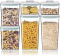 Ankou Airtight Food Storage Container Sets with Lids 6Pcs Pop Containers for Kitchen Pantry Organization BPA-Free Stackable Kitchen Storage Containers for Cereal Flour Sugar (0.5, 1.2, 1.8qt)*2 by ANKOU