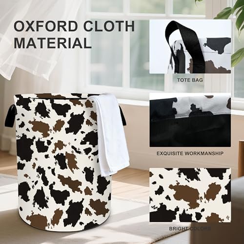 Cow Camo Laundry Basket Storage Bin Foldable Laundry Hamper Clothes Storage Bucket Organizer 19.6x15.7 Inch For Laundry Room/Bedroom/Bathroom - Image 3