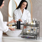 2-Tier Bathroom Counter Organizer with Drawer, Bathroom and Makeup Organizer Countertop, Easy to Install, Ideal for Bathroom organizer, Vanity, Large Skincare, Perfume, Present, and More,Black - Image 5