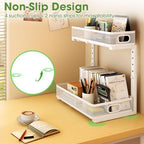 Under Sink Organizer 4-Pack, Metal 2-Tier Pull-Out Cabinet Shelf with Slide-Out Mesh Drawers, Height Adjustable, Space-Saving Storage Racks for Kitchen, Bathroom, Laundry Room, White - Image 3