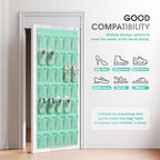 WVM Over the Door Shoe Organizer with 35 Breathable Mesh Pockets, Hanging Shoe Organizer for Door with 4 Metal Hooks, Large Capacity Closet Storage for Shoes, Accessories - Image 2