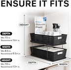 Simple Houseware 2 Tier Pull-Out Sliding Drawer Under Sink Storage, Black - Image 6