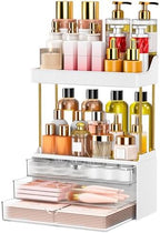 caktraie 3-Drawer 2-Tier Acrylic Makeup & Bathroom Vanity Organizer by shoeboxesanddeskorganizers